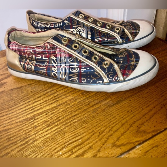 Coach Barrett Tartan Graffiti Sneakers 8.5 - Picture 3 of 11